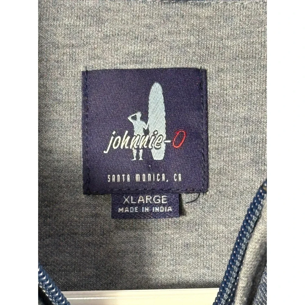 Johnnie-O Mens XL Blue Heathered Quarter Zip‎ Pullover Big Foot Golf Sweater